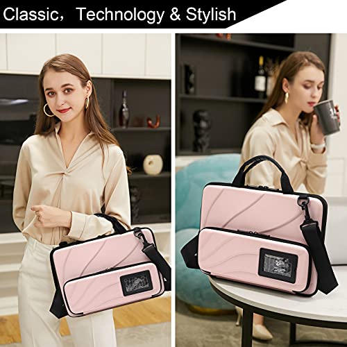 Laptop Case Hard Shell Laptop Bag for Men Women with Shoulder Strap - color: Pink, size: 14.1-15.6 inch laptop case