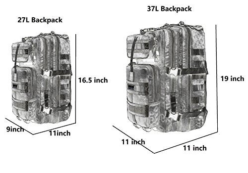 Seibertron Falcon Water Repellent Hiking Camping Backpack Compact Pack Summit Bag Khaki 37L - color: Khaki 37l(size:11"*11"*19")