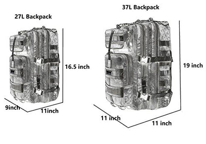 Seibertron Falcon Water Repellent Hiking Camping Backpack Compact Pack Summit Bag Khaki 37L - color: Khaki 37l(size:11"*11"*19")