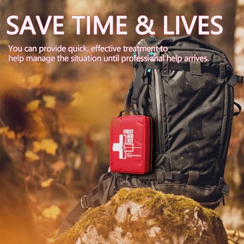 Small First aid Kits,Travel First Aid Kit with Labelled Compartments Molle System Compact Medical Kit for Car, Hiking, Backpacking, Camping, and Cycling - size: Small