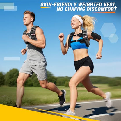 Weighted Vest Women & Men - 5lbs/8lbs/10lbs/12lbs/15lbs/20lbs/25lbs/30lbs Adjustable Weight Vest with Detachable Phone Pouch - Ideal for Rucking,Walking,Weight Loss,Training&Running - size: 30 lb