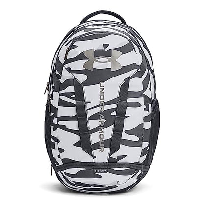 Under Armour Unisex Hustle 5.0 Backpack - color: (019) Pitch Gray / / Metallic Champagne Gold