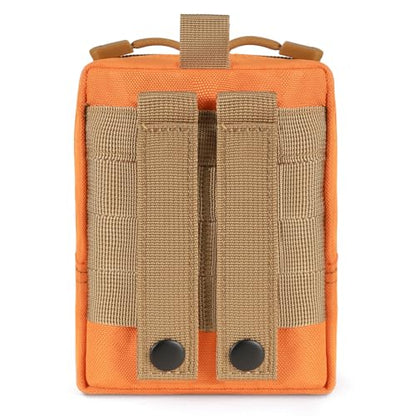 FRTKK 2 Pack Molle Pouches - Tactical Compact Water-Resistant EDC Pouch Bag Small Utility Pouch - color: 2 Pack-Orange