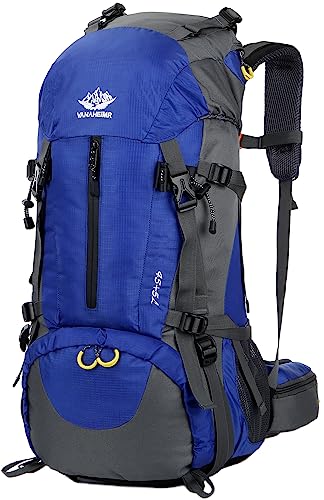 Esup 50L Hiking Backpack Men Camping Backpack with rain cover 45l+5l Lightweight Backpacking Backpack Travel Backpack - color: Sky Blue