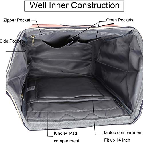 Himawari Laptop Backpack Travel Backpack With USB Charging Port Large Diaper Bag Doctor Bag School Backpack for Women&Men(9001-Navy Blue) - color: 9001-navy Blue