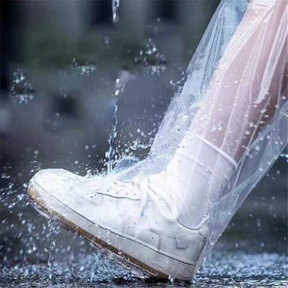 5 Pairs Disposable Rain Boots Shoe Covers Waterproof Portable Elastic Band for Adults Outdoor Travel Hiking Emergency - color: Clear