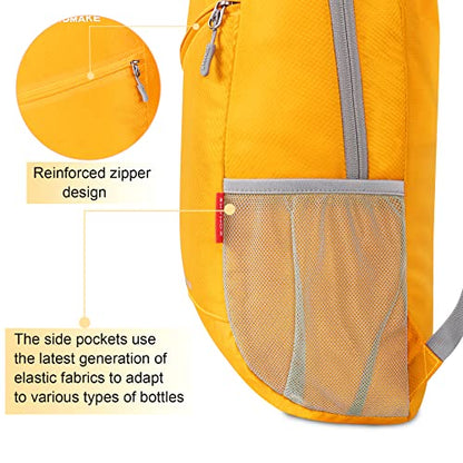 ZOMAKE Lightweight Packable Backpack 20L,Foldable Backpacks Small Daypack for Hiking Water Resistant Day Bag for Travel(Yellow) - color: Yellow