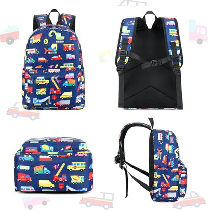 CAMTOP Preschool Backpack for Kids Boys Girls Toddler Backpack Kindergarten School Bookbags for Age 3-8 (Navy Vehicle) - color: Navy Vehicle