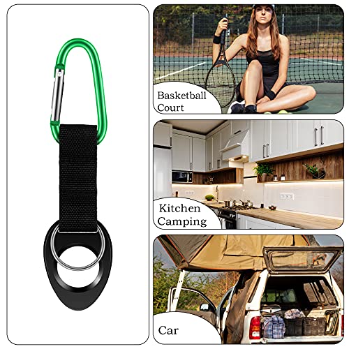 Mimorou 7 Pack Water Bottle Holder Clips, Silicone Bottle Ring Carrier with Aluminum Hooks Portable for Travel, Camping, Cycling & Backpack Accessories