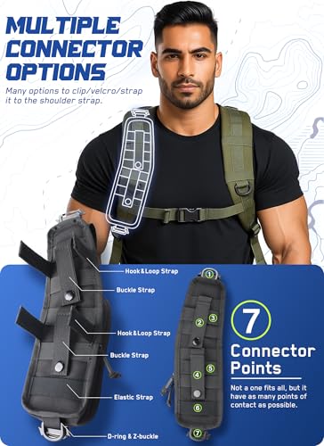WYNEX Molle Backpack Accessories Pouch of Curve Design Version, Tactical Backpack Strap Pouch Hiking Backpack Attachment Pack - color: Black-1pcs Left