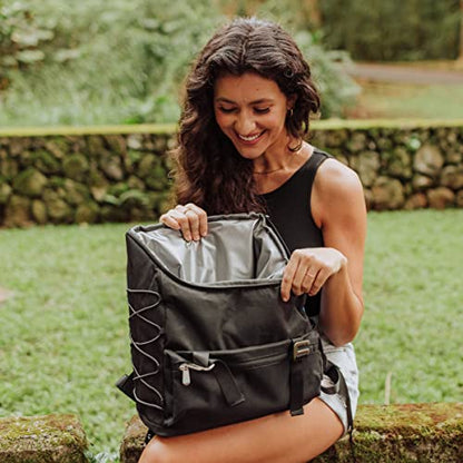 Picnic TIME OTG Traverse Backpack Cooler, Modern Backpack Cooler with 28-Can Capacity, Fully Insulated Outdoor Bag with Water Resistant Interior, Pockets, Straps, and Bottle Opener, (Black) - color: Black