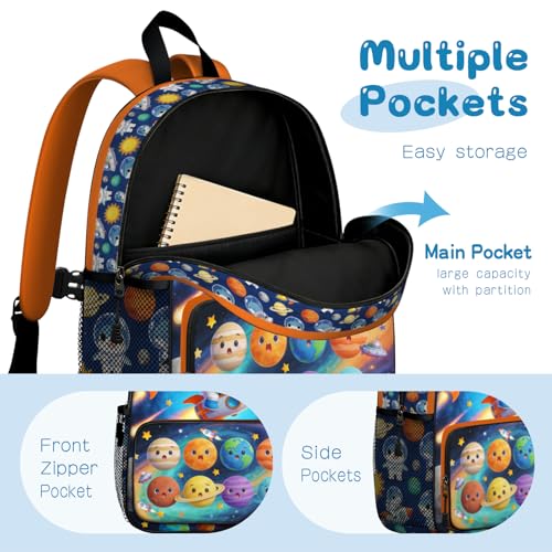 Toddler Backpack for Boys 4-6 – Shark & Astronaut Kids Backpack, Cool Preschool Kindergarten Daycare Bag with Padded Ergonomic Straps & Chest Buckle, Small Backpack for Kids Travel - color: Cute Shark Astronaut