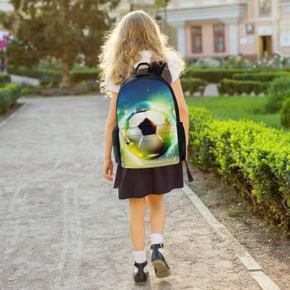 Football Green Backpack, Durable Polyester Daypack with Laptop Compartment, Reinforced Bottom, Adjustable Shoulder Straps And Multi Pockets for Travel And Daily Use - color: Football Green