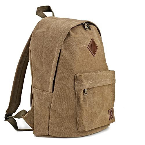 Canvas Laptop Backpack, Durable Rucksack, Travel Bag Fits 15.6 Inch Notebook for Men Women Factory Directly(Coffee) - color: Coffee
