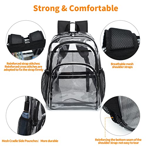 Clear Backpack, Clear Bag Stadium Large See Through Bookbag Heavy Duty PVC Transparent Backpacks for School - color: Red-1pack