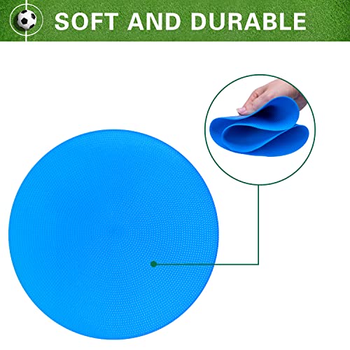 Poly Spot Markers 4inch/9 inch Non-Slip Rubber Agility Markers Flat Field Cones Floor Dots for Football, Soccer, Basketball Training Markers, School Activities, Exercise Drills, Social Distancing - style: 9inch 18Pcs(Blue)