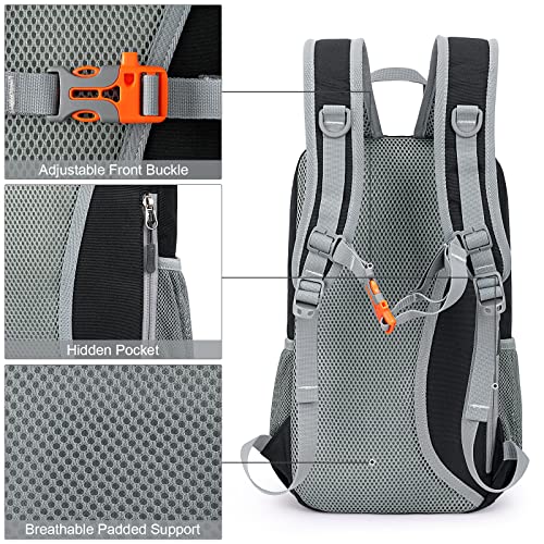 G4Free Mini 10L Hiking Daypack Small Hiking Backpack Cycling Compact Shoulder Backpack Outdoor for Men Women(Black) - color: Black
