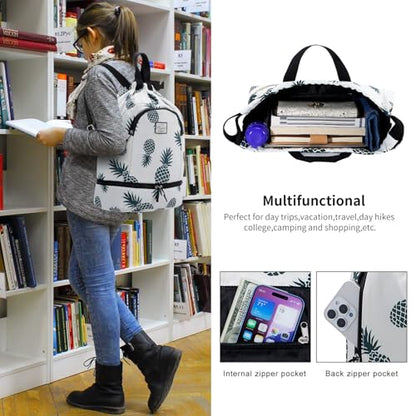 Kamo Drawstring Backpack Bag - Sport Swimming Yoga Backpack with Shoe Compartment, Two Water Bottle Holder for Men Women Large String Backpack Athletic Sackpack for Travel - color: Green Pineapple
