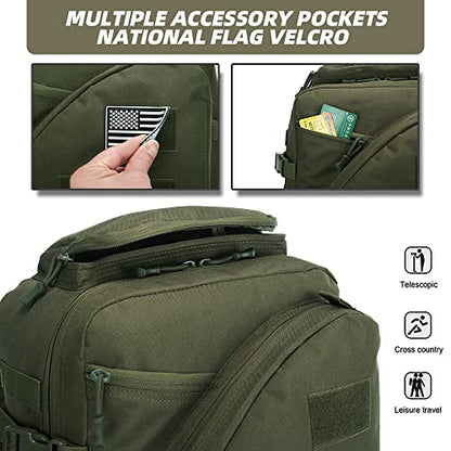 Lovelinks21 Hiking Trekking Rucksack Military Hiking Backpack 3 Day Molle Assault Pack Waterproof EDC Bag for Outdoor - color: Green