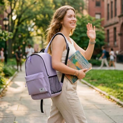 MIER Insulated Backpack Cooler Small Leakproof Lightweight Cute for Women Men to Work, Picnics, Camping, Park Day Trips, 15 L - color: purple
