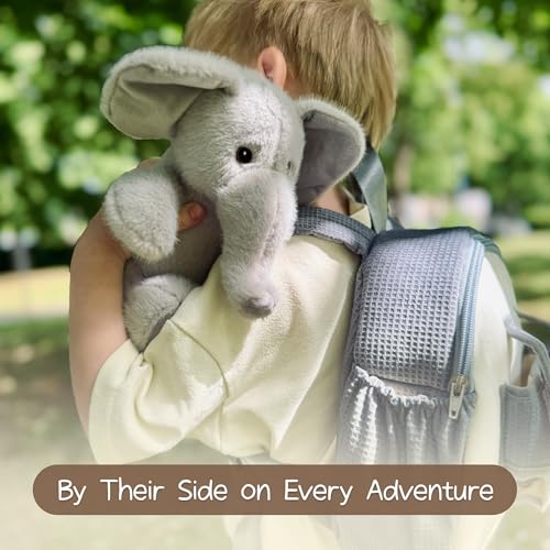 Moonkie Hug & Go™ Elephant Toddler Backpack – Soft Plush Bag with Take-Along Toy for Boys Aged 2–4 | Ideal for Daycare, Travel & Birthday Gifts - color: Elephant
