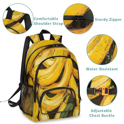 Tropical Fruit Banana Large Backpack for Women and Men Waterproof Travel Laptop Backpack Lightweight Business Work Daypack Fits 17 Inch Computer - color: Multicolor 3