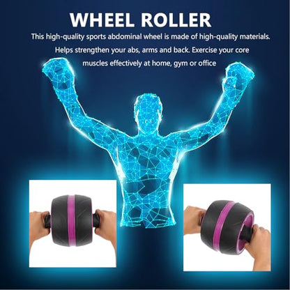 Mikikit Ab Roller Wheel for Exercise with Automatic Rebound and Extra Mat Non-skid Core Strength Training Equipment for Home Fitness and Abdominal Workout