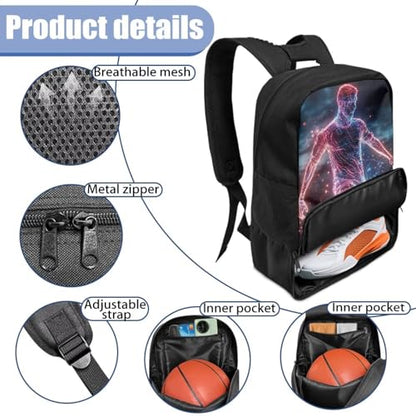 Basketball Backpack With Separate Ball Compartment And Shoes Fit Basketball Volleyball Football - color: Star Football