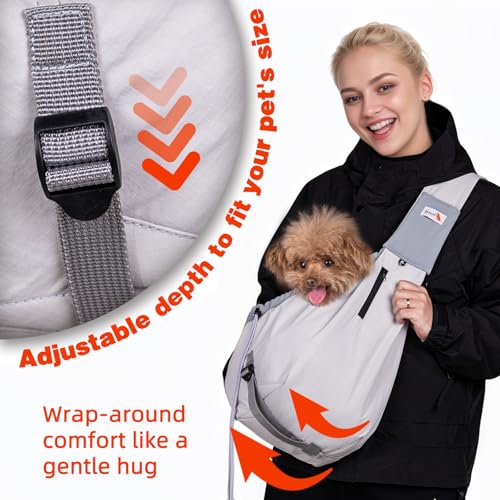 Dog Carrier Sling, Dog Carriers for Small Dogs Up to 20lbs, Grey - color: Grey
