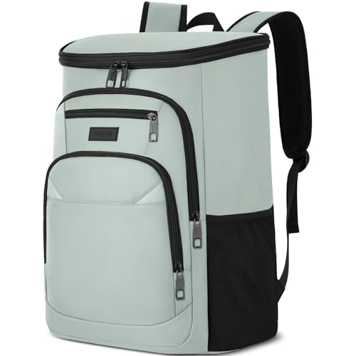 Cooler Backpack, Insulated Backpack Cooler Leakproof Waterproof Large Capacity Cooler Bag for Men Women Picnic Beach - color: Grey
