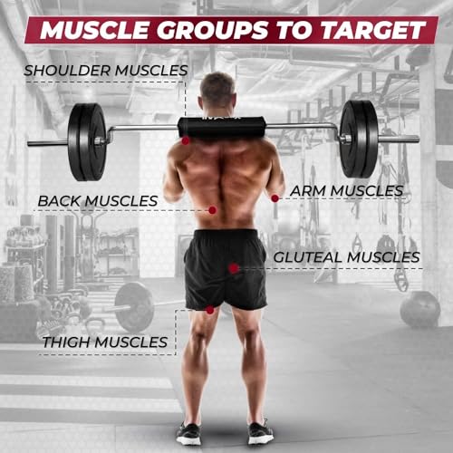 Yes4All Multi Grip Barbell & Cable Attachment - Swiss Bar, American Bar for Greater Range of Motion, with 2 Collars, Fits Olympic Weight Plates - Home Gym & Support Pressing, Lifting & Curls - color: C. Squat Bar