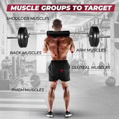 Yes4All Multi Grip Barbell & Cable Attachment - Swiss Bar, American Bar for Greater Range of Motion, with 2 Collars, Fits Olympic Weight Plates - Home Gym & Support Pressing, Lifting & Curls - color: C. Squat Bar