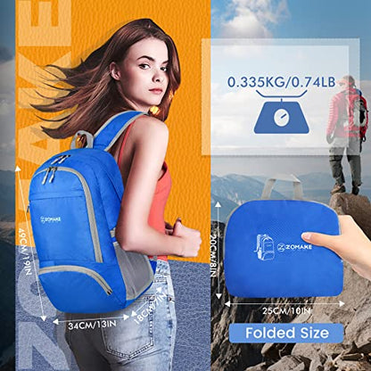 ZOMAKE Lightweight Packable Backpack 30L, Foldable Travel Hiking Daypack - color: Dark Blue