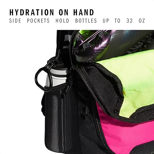 adidas Stadium 4 Soccer Backpack – Team Sports Bag with Ball Pocket, 36L - color: Shock Pink/3.0