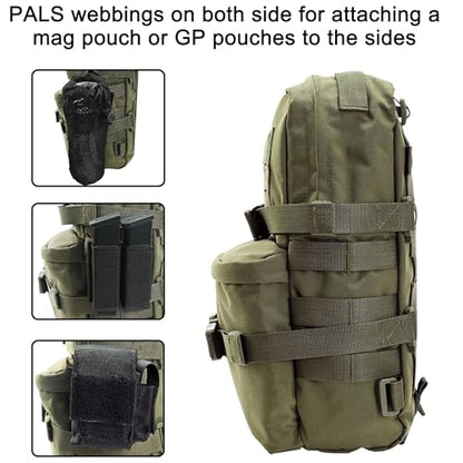 Tactical Mini Molle Hydration Pack,Molle Hydration Carrier with US Flag Water Resistant,Hydropack for Tactical Vest Backpack - style: Ranger Green