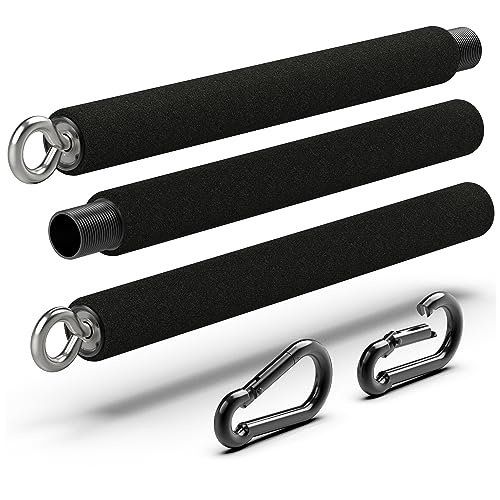 Tribe Lifting Resistance Band Bar - Portable Steel Workout Bar for Resistance Bands - Adjustable 38 to 26 Inch - Straight Bar Attachment for Cable Machine and Home Gym Exercises