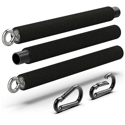 Tribe Lifting Resistance Band Bar - Portable Steel Workout Bar for Resistance Bands - Adjustable 38 to 26 Inch - Straight Bar Attachment for Cable Machine and Home Gym Exercises