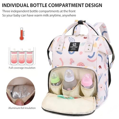 Diaper Bag Backpack for Moms Baby Essentials Travel Tote Nappy Changing Bag with Insulated Pockets,Multi-Waterproof Backpack (Pink) - color: Pink