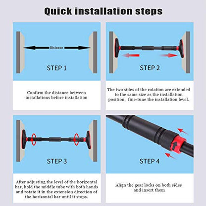 Doorway Pull Up Bar No Screws, Adjustable Width Chin Up Bar with Safety Lock & Anti-Slip Mat for Home Gym Exercise Fitness Strength Training, Max Weight Up to 350Kg - size: A100~150CM
