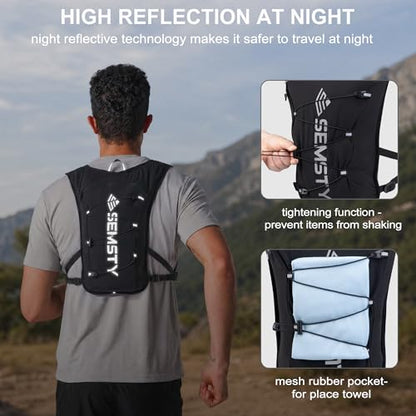 Running Hydration Vest 5L,Running Vest Pack with 1.5L Water Bladder,Lightweight Water Backpack for Hiking Running Cycling - color: Balck
