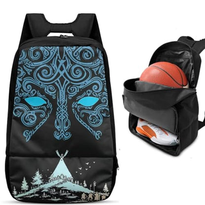 Basketball Backpack With Separate Ball Compartment And Shoes Fit Basketball Volleyball Football - color: Viking style