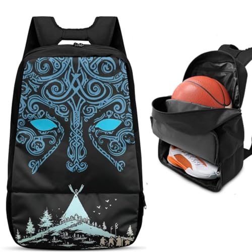 Basketball Backpack With Separate Ball Compartment And Shoes Fit Basketball Volleyball Football - color: Viking style