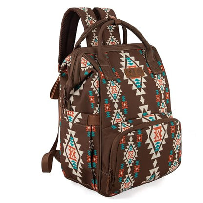 Wrangler Callie Diaper Bag Backpack with Stroller Straps Multifunction Baby Travel Bag WG2204-9110CF - color: Coffee