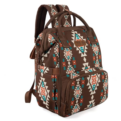 Wrangler Callie Diaper Bag Backpack with Stroller Straps Multifunction Baby Travel Bag WG2204-9110CF - color: Coffee