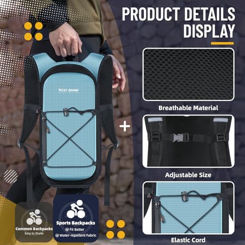 Hydration Backpack with 2L TPU Water Bladder, Lightweight Hiking Water Backpack, Running Hydration Pack for Cycling Climbing Camping Rave, Hydropack for Men Women - color: Blue