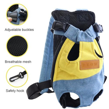 Pet Carrier Backpack, Adjustable Backpack Legs Out Easy-fit Chest Carrier for Medium Dogs Cats Puppies
