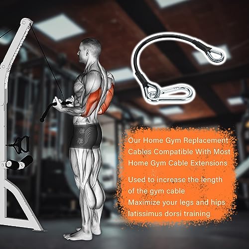 10" Gym Cable Extension Compatible with Bowflex Home Gym Accessories,for LAT/Tricep Pull Down and Leg Extensions Machine - size: 10'' 2PCS