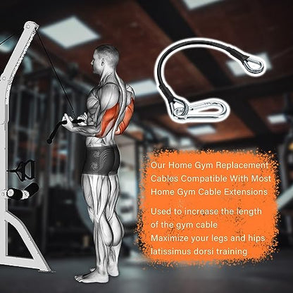 10" Gym Cable Extension Compatible with Bowflex Home Gym Accessories,for LAT/Tricep Pull Down and Leg Extensions Machine - size: 10'' 2PCS