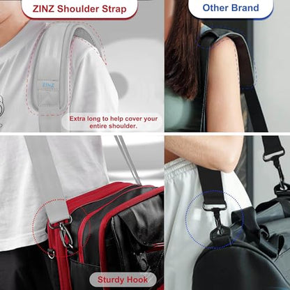 ZINMARK Shoulder Strap 59 inch, Extra-Thick Fixed Cushion Pad and Dual Clasps Universal Replacement Strap for Bags, Camera, Crossbody，Lawn mower -Gray - color: Gray