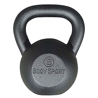 Body Sport Cast Iron Kettlebell - Professional Weight Training Equipment for Home & Gym Workouts - size: 60 Pounds